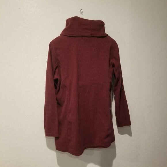 Lands End Womens Long Sleeves Sweater Sz XL 18 Mock Turtle Neck Pullover Maroon - Picture 2 of 7